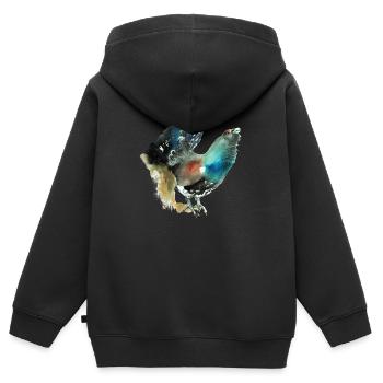 Buschkasi - Kinder Premium Organic Zip Hoodie - Schwarz - Hinten - AI Model Kid Male (0cm)