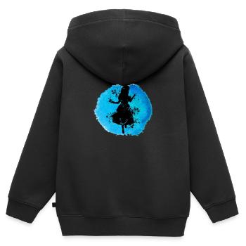 Alice dans le métro - - Sweat Premium à capuche zippé enfant bio - noir - Dos - AI Model Kid Male (0cm)