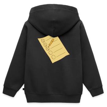 Tick list tick off - Kids Premium Organic Zip-up Hoodie - black - Back - AI Model Kid Male (0cm)