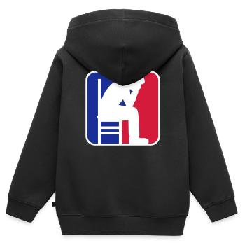 Depression Sport Logo - Kinder Premium Organic Zip Hoodie - Schwarz - Hinten - AI Model Kid Male (0cm)