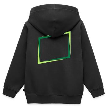 Rectangle frame sign - Kids Premium Organic Zip-up Hoodie - black - Back - AI Model Kid Male (0cm)