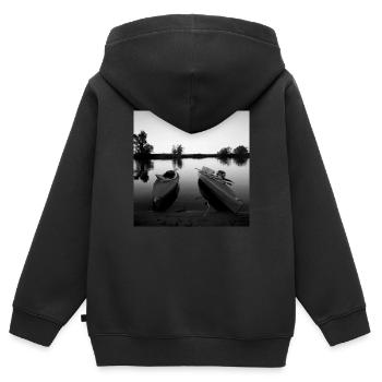 Folding boats - Kids Premium Organic Zip-up Hoodie - black - Back - AI Model Kid Male (0cm)