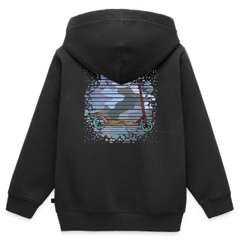 Roller - Kinder Premium Organic Zip Hoodie - Schwarz - Hinten - AI Model Kid Male (0cm)