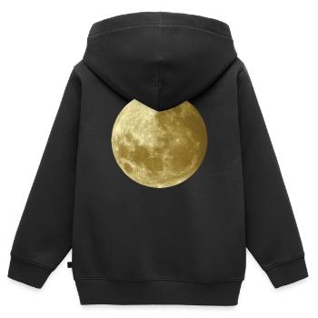 Moon in gold - Kids Premium Organic Zip-up Hoodie - black - Back - AI Model Kid Male (0cm)