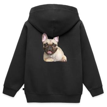 Bulldog - Kinder Premium Organic Zip Hoodie - Schwarz - Hinten - AI Model Kid Male (0cm)