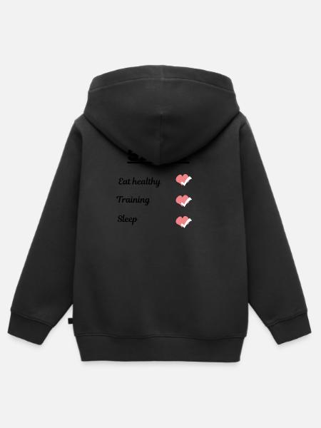 Sport - Kinder Premium Organic Zip Hoodie - Schwarz
