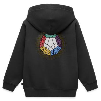 Dodekaeder Cube bytheManzaneda - Kinder Premium Organic Zip Hoodie - Schwarz - Hinten - AI Model Kid Male (0cm)