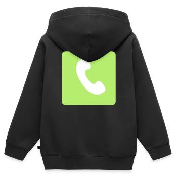 Appel repondre - Sweat Premium à capuche zippé enfant bio - noir - Dos - AI Model Kid Male (0cm)