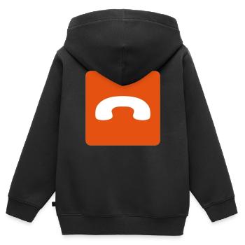 Appel refuse - Sweat Premium à capuche zippé enfant bio - noir - Dos - AI Model Kid Male (0cm)
