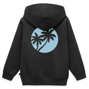 palmen - Kinder Premium Organic Zip Hoodie - Schwarz - Hinten - AI Model Kid Male (0cm)