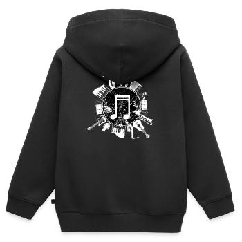 Musikinstrumente - Kinder Premium Organic Zip Hoodie - Schwarz - Hinten - AI Model Kid Male (0cm)