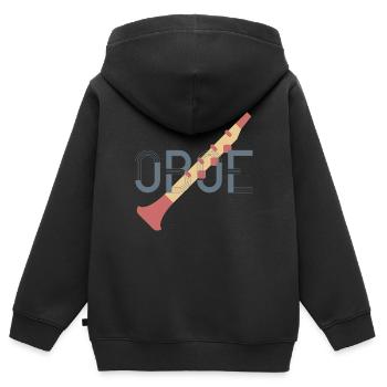 Oboe - Kids Premium Organic Zip-up Hoodie - black - Back - AI Model Kid Male (0cm)