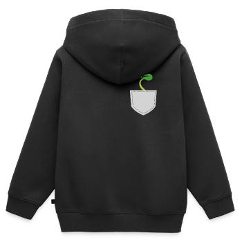 Potager dans la poche - Sweat Premium à capuche zippé enfant bio - noir - Dos - AI Model Kid Male (0cm)
