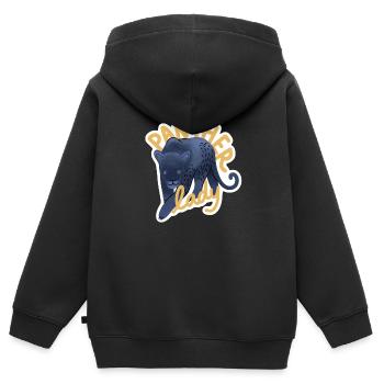 Hand gezeichnet eblack Panther Lady - Kinder Premium Organic Zip Hoodie - Schwarz - Hinten - AI Model Kid Male (0cm)