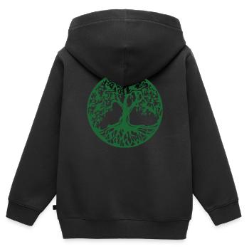 Baum des Lebens - Kinder Premium Organic Zip Hoodie - Schwarz - Hinten - AI Model Kid Male (0cm)