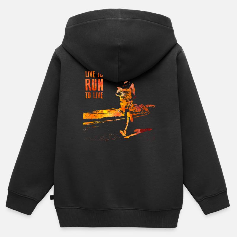 Courir - Sweat Premium à capuche zippé enfant bio - noir