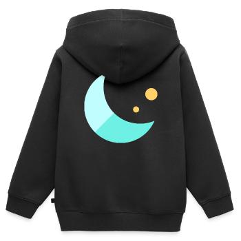 Lune - Sweat Premium à capuche zippé enfant bio - noir - Dos - AI Model Kid Male (0cm)