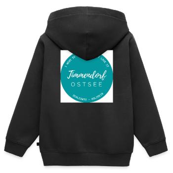 Timmendorf - Ostsee - Kinder Premium Organic Zip Hoodie - Schwarz - Hinten - AI Model Kid Male (0cm)
