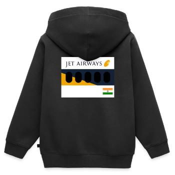 Jet Airways Mumbai - Kinder Premium Organic Zip Hoodie - Schwarz - Hinten - AI Model Kid Male (0cm)