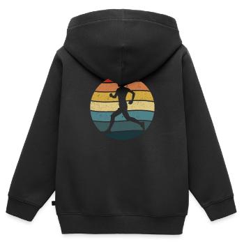 Joggerin, Frauen sind die besseren Läufer - Kinder Premium Organic Zip Hoodie - Schwarz - Hinten - AI Model Kid Male (0cm)