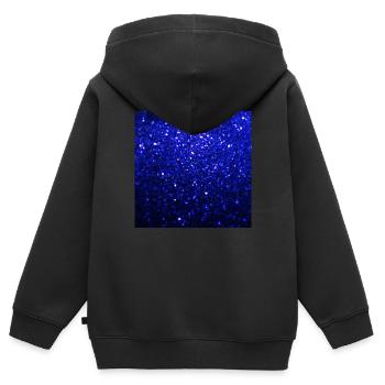 Sparkling Dark Blue Glitter - Kids Premium Organic Zip-up Hoodie - black - Back - AI Model Kid Male (0cm)