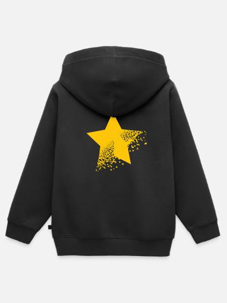 Stern - Kinder Premium Organic Zip Hoodie - Schwarz