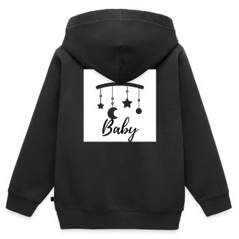 baby - Kids Premium Organic Zip-up Hoodie - black - Back - AI Model Kid Male (0cm)