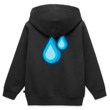 Wassertropfen - Kinder Premium Organic Zip Hoodie - Schwarz - Hinten - AI Model Kid Male (0cm)
