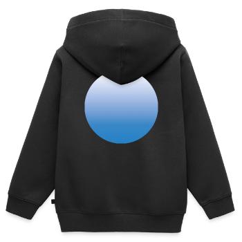 Sun blue with gradient 02 - Kids Premium Organic Zip-up Hoodie - black - Back - AI Model Kid Male (0cm)