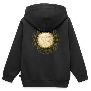mandala bouddhisme spiritualité - Sweat Premium à capuche zippé enfant bio - noir - Dos - AI Model Kid Male (0cm)