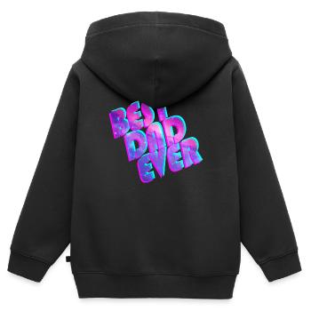 Best Dad Ever space - Kinder Premium Organic Zip Hoodie - Schwarz - Hinten - AI Model Kid Male (0cm)