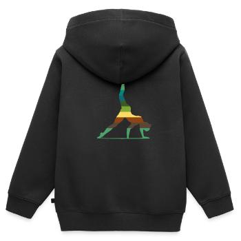 Kunstturnen Bodenturnen Fitness Sport Gymnastic - Kinder Premium Organic Zip Hoodie - Schwarz - Hinten - AI Model Kid Male (0cm)