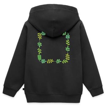 Frame with sheets - Kids Premium Organic Zip-up Hoodie - black - Back - AI Model Kid Male (0cm)
