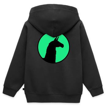Lama Alpaka Südamerika Lateinamerika Tierwelt Inka - Kinder Premium Organic Zip Hoodie - Schwarz - Hinten - AI Model Kid Male (0cm)