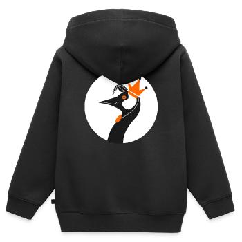 Crane - Kids Premium Organic Zip-up Hoodie - black - Back - AI Model Kid Male (0cm)