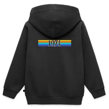Jahrgang 1974 Jahrgang 1974 - Kinder Premium Organic Zip Hoodie - Schwarz - Hinten - AI Model Kid Male (0cm)