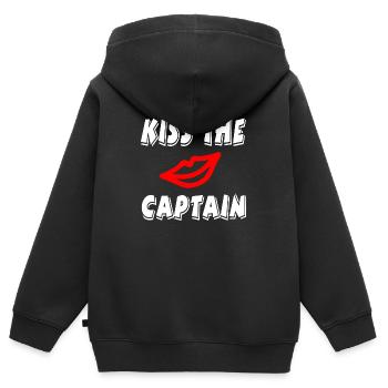Kapitän - Kinder Premium Organic Zip Hoodie - Schwarz - Hinten - AI Model Kid Male (0cm)