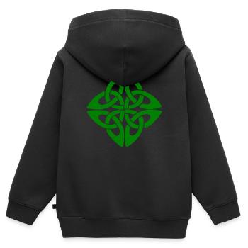 Celtic knot - Kids Premium Organic Zip-up Hoodie - black - Back - AI Model Kid Male (0cm)