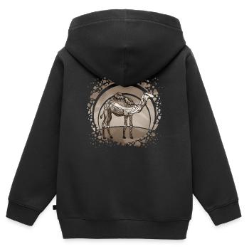 Chameau - Sweat Premium à capuche zippé enfant bio - noir - Dos - AI Model Kid Male (0cm)