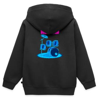Drummer Kid Drum Set Young Musician - Kids Premium Organic Zip-up Hoodie - black - Back - AI Model Kid Male (0cm)