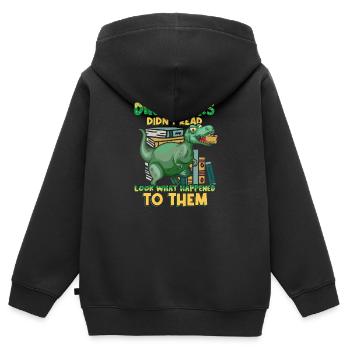 Coole Dinosaurs Shirt Designs for Kids Must have - Kinder Premium Organic Zip Hoodie - Schwarz - Hinten - AI Model Kid Male (0cm)