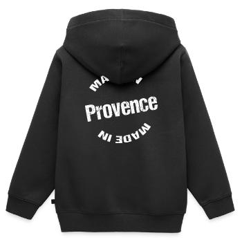 Hergestellt in der Provence blc - Kinder Premium Organic Zip Hoodie - Schwarz - Hinten - AI Model Kid Male (0cm)