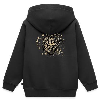 Rock and roll - Sweat Premium à capuche zippé enfant bio - noir - Dos - AI Model Kid Male (0cm)