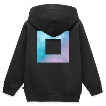 Space Viereck Cut - Kinder Premium Organic Zip Hoodie - Schwarz - Hinten - AI Model Kid Male (0cm)