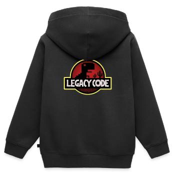Code hérité - Sweat Premium à capuche zippé enfant bio - noir - Dos - AI Model Kid Male (0cm)