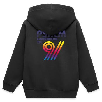 Psalm 91 Sport Retro - Kinder Premium Organic Zip Hoodie - Schwarz - Hinten - AI Model Kid Male (0cm)
