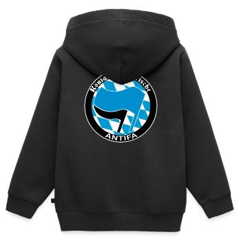 Königliche Bayrische Antifa - Kinder Premium Organic Zip Hoodie - Schwarz - Hinten - AI Model Kid Male (0cm)