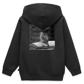 Vögel - Kinder Premium Organic Zip Hoodie - Schwarz - Hinten - AI Model Kid Male (0cm)