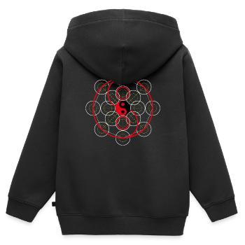 Illustration pour la spiritualité - Sweat Premium à capuche zippé enfant bio - noir - Dos - AI Model Kid Male (0cm)