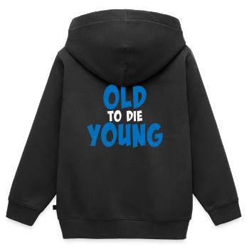 Too old to die young - Kinder Premium Organic Zip Hoodie - Schwarz - Hinten - AI Model Kid Male (0cm)